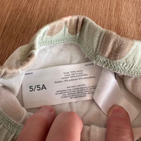 Carter’s Girls 5 Floral Pajama Pants/ Leggings Daisy Print Cotton - Picture 4 of 5